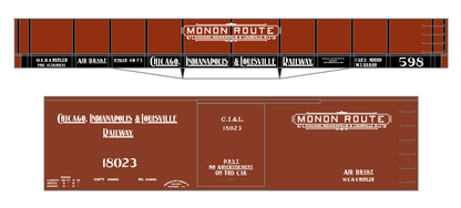 CI&L (Monon) 36 Ft Wood Boxcar 40 Ft Gondola White Early Scheme