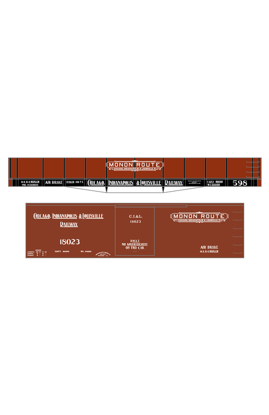 CI&L (Monon) 36 Ft Wood Boxcar 40 Ft Gondola White Early Scheme