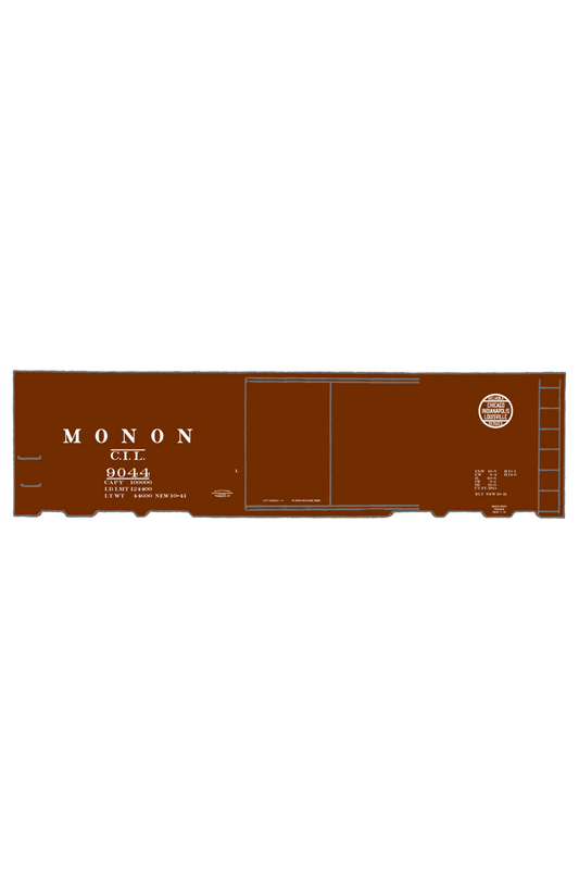 Monon (CIL) 40 Ft Steam Era Boxcar White Early Round Herald