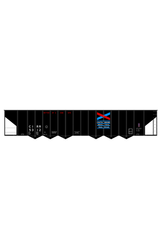 Chattahoochee Industrial Railroad Woodchip Hopper White Red and Blue Georgia