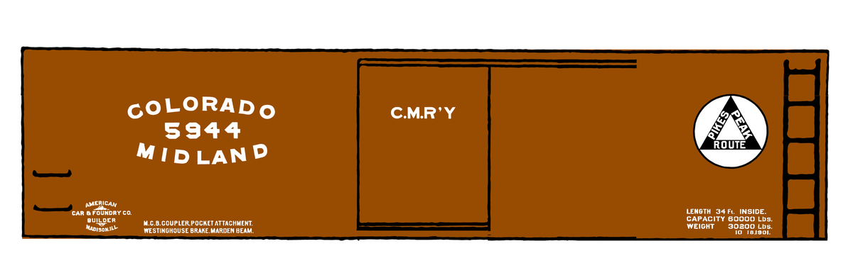 Colorado Midland 34 Ft Boxcar White