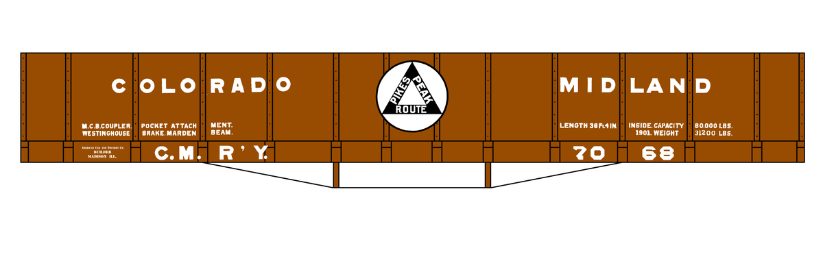 Colorado Midland 36 Ft Gondola White
