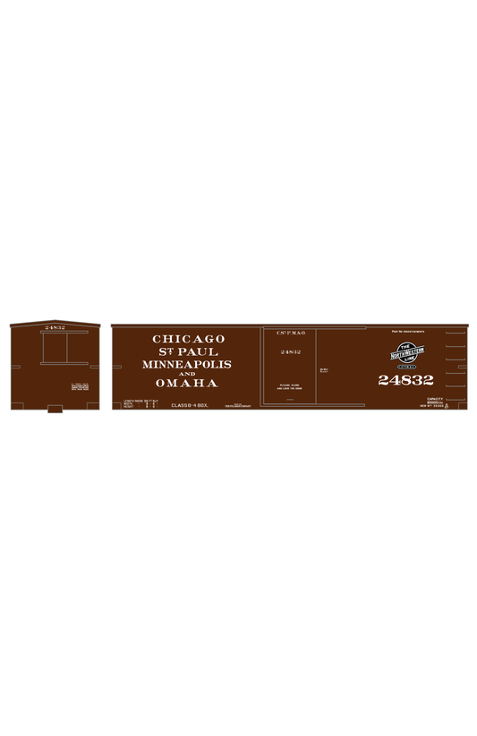 CStPM&O CMO 36 Ft Wood Boxcar White CNW