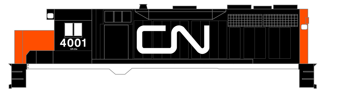 Canadian National Diesel Locomotive White First Noodle Scheme