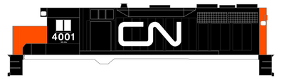Canadian National Diesel Locomotive White First Noodle Scheme