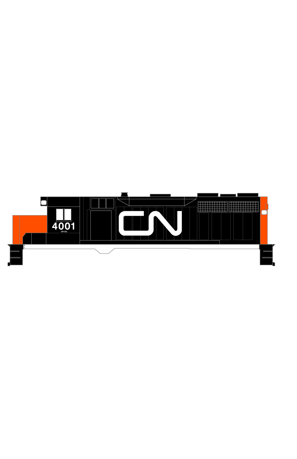 Canadian National Diesel Locomotive White First Noodle Scheme