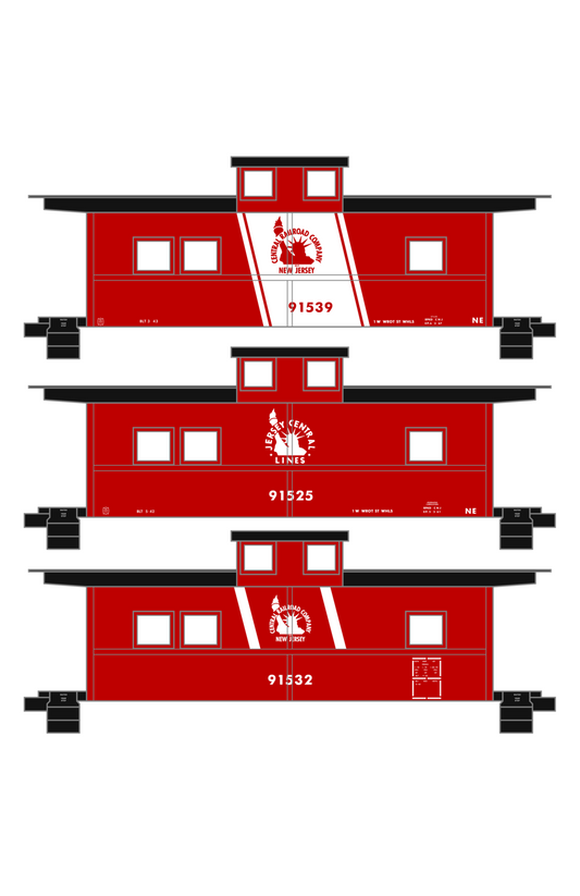 Central Of New Jersey Caboose White and Red