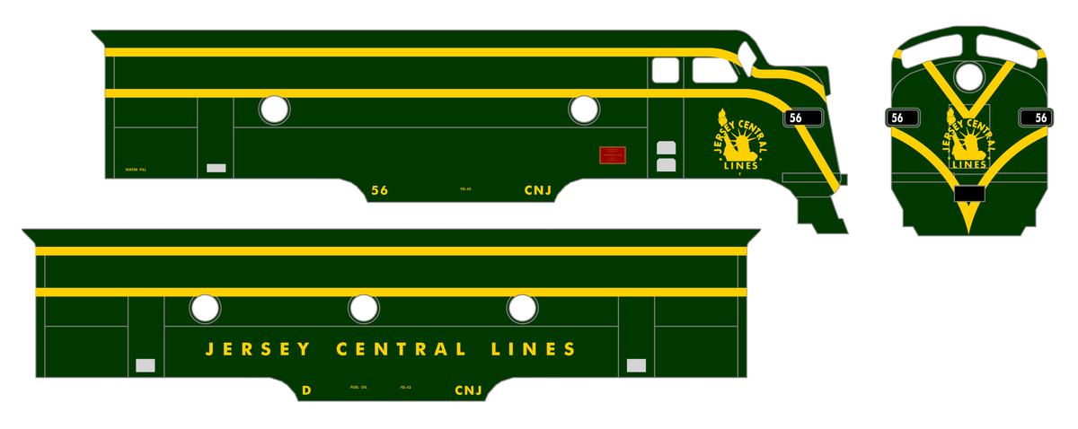 CNJ Jersey Central Lines Cab Diesel Yellow