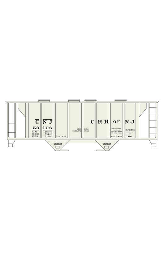 Central Of New Jersey Cement Covered Hopper Black Roman Font