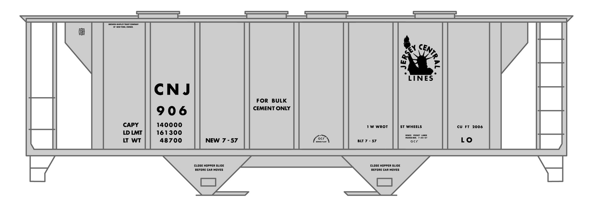Central Of New Jersey Cement Covered Hopper Black Futura Font