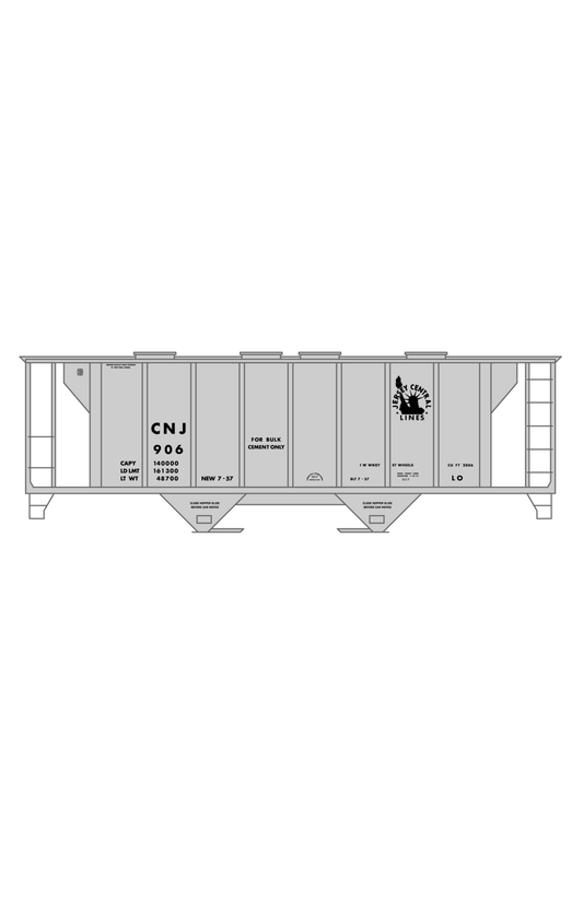 Central Of New Jersey Cement Covered Hopper Black Futura Font