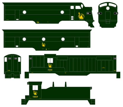 CNJ Jersey Central Lines Diesel Locomotive Yellow JCL Herald