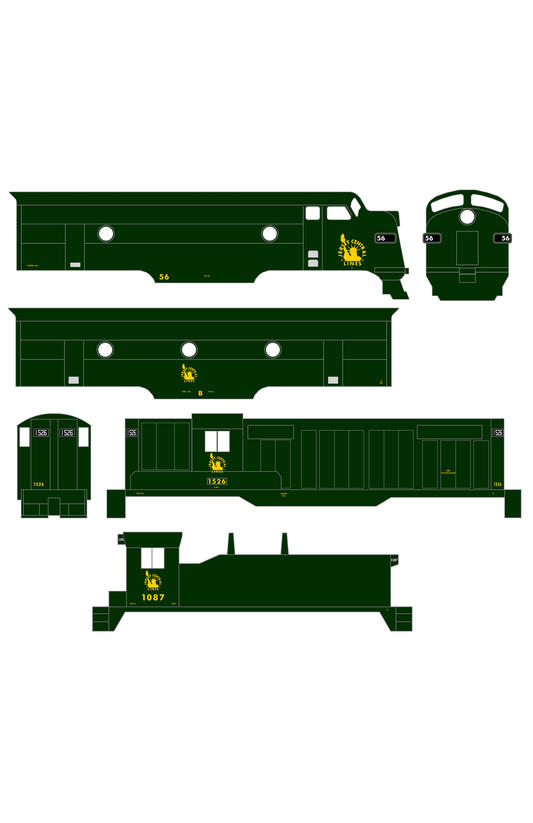 CNJ Jersey Central Lines Diesel Locomotive Yellow JCL Herald
