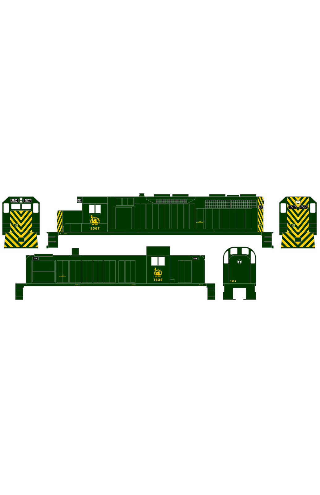 CNJ Jersey Central Lines Diesel Locomotive Yellow CRRofNJ Herald