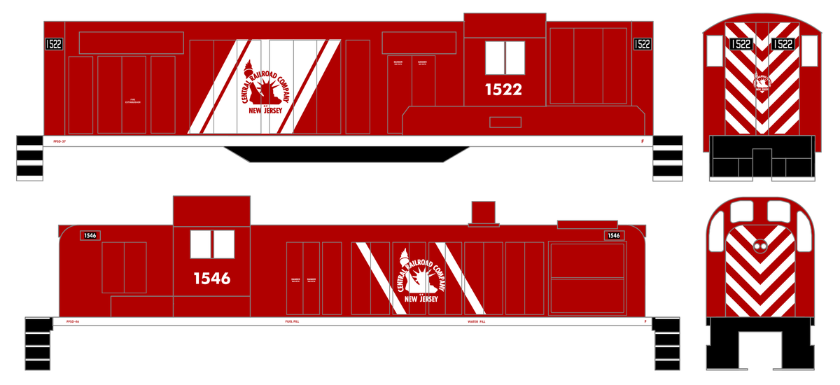 CNJ Jersey Central Lines Diesel Locomotive White Red Scheme