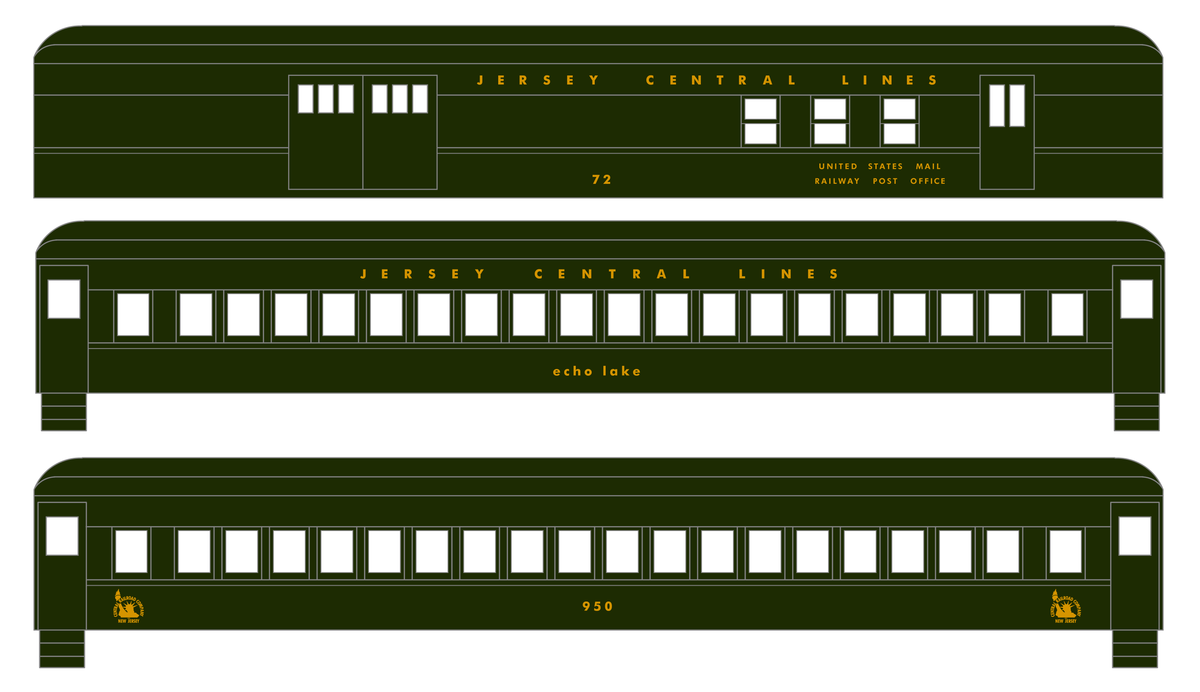 Central Of New Jersey Passenger Car Dulux Gold Futura Lettering