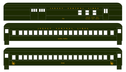 Central Of New Jersey Passenger Car Dulux Gold Futura Lettering
