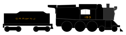 Central Of New Jersey Steam Locomotive Bronze Gold C.R.R. Of N.J.