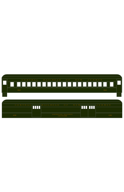 Central Of New Jersey Passenger Car Bronze Gold As Built Lettering