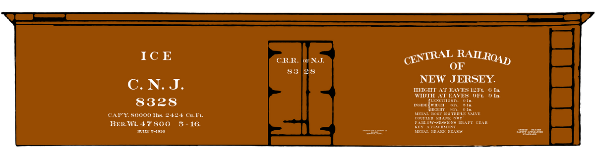 Central Of New Jersey Wood Ice Reefer White Early Scheme