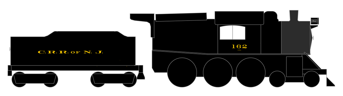 Central Of New Jersey Steam Locomotive Dulux Yellow C.R.R. Of N.J.