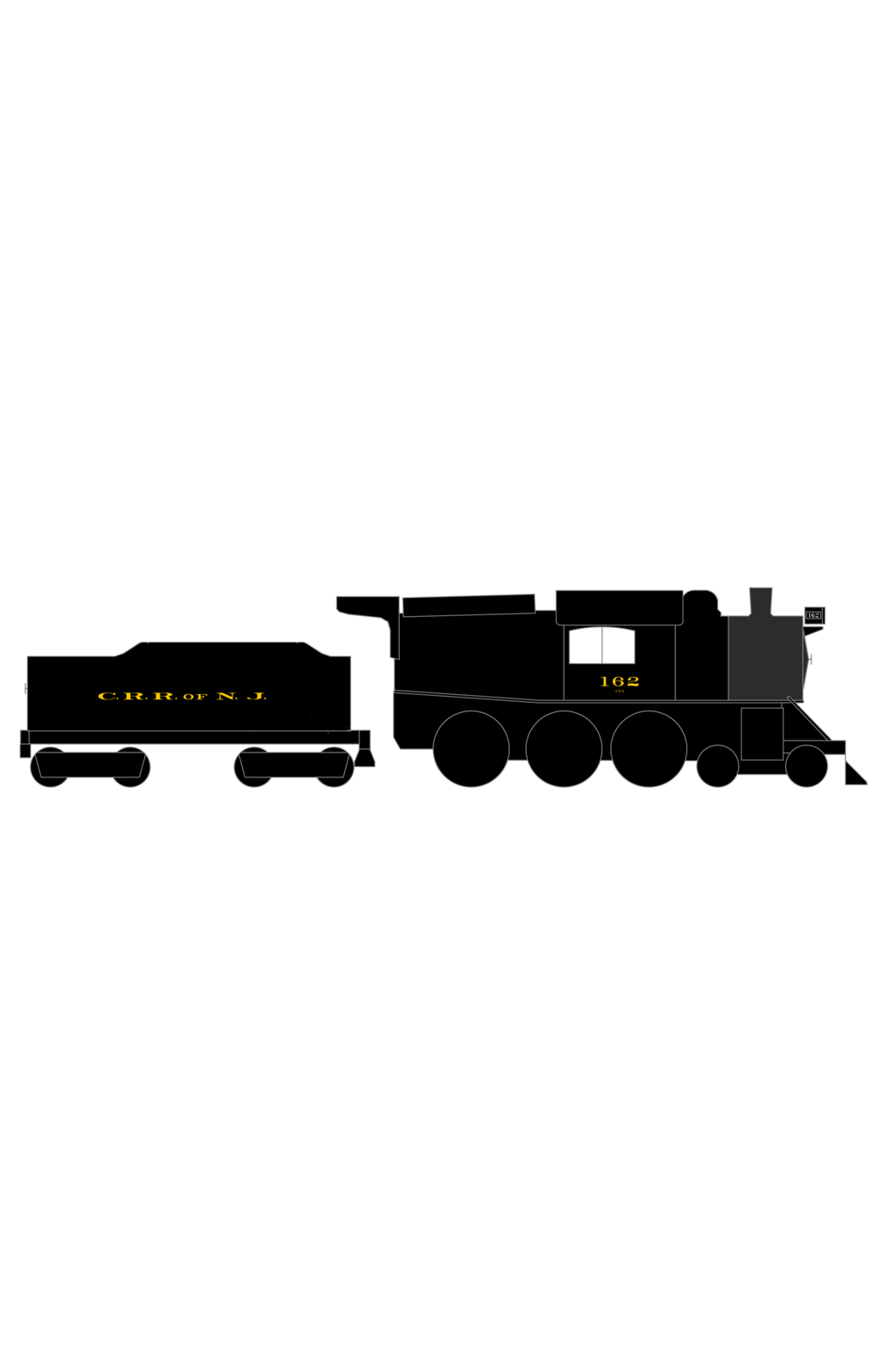Central Of New Jersey Steam Locomotive Dulux Yellow C.R.R. Of N.J.