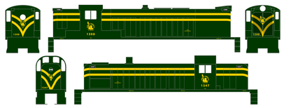 CNJ Jersey Central Lines ALCO/Baldwin RS Diesel Locomotive Yellow