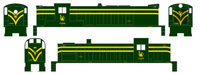 CNJ Jersey Central Lines ALCO/Baldwin RS Diesel Locomotive Yellow