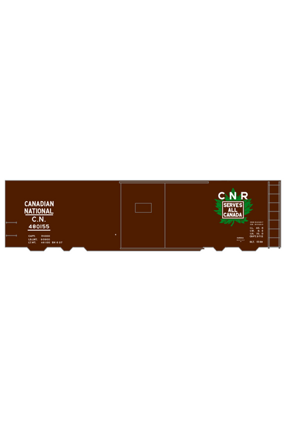Canadian National 40 Ft Steel Boxcar White and Green Maple Leaf