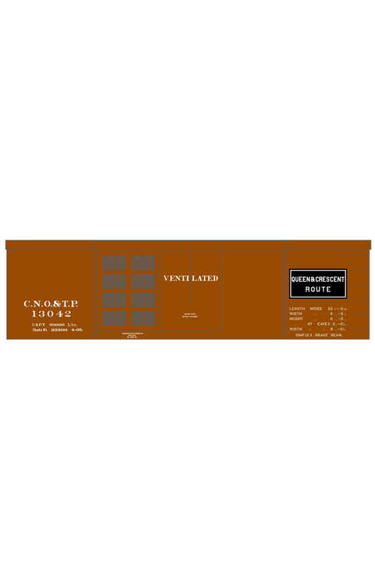 CNO&TP Queen & Crescent Route 36 Ft Boxcar White