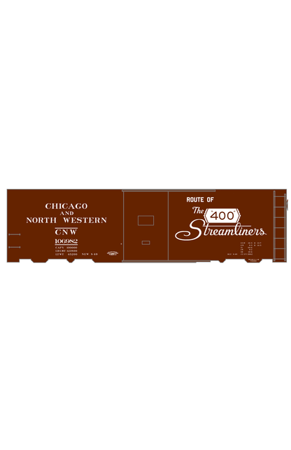 Chicago and North Western 40 Ft Boxcar White Route Of the 400 Streamliners