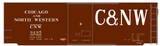 Chicago and North Western 40 Ft Boxcar White Big CNW - Decal