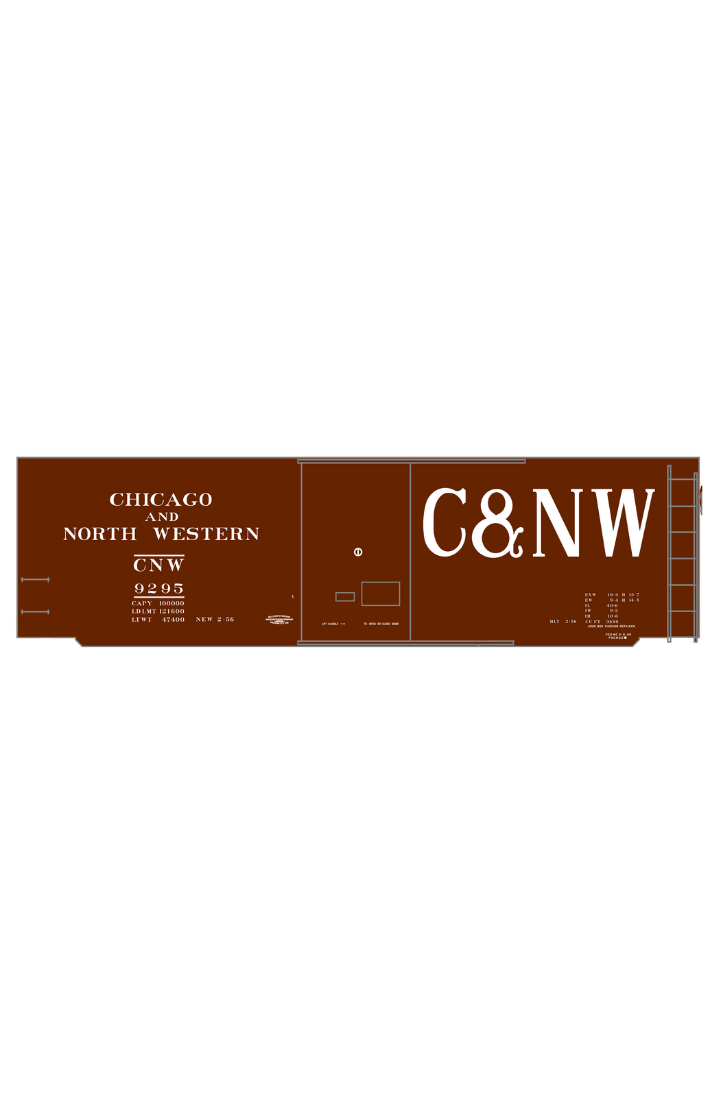 Chicago and North Western 40 Ft Boxcar White Big CNW