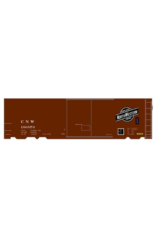 Chicago and North Western 40 Ft Boxcar White and Black Employee Owned Herald