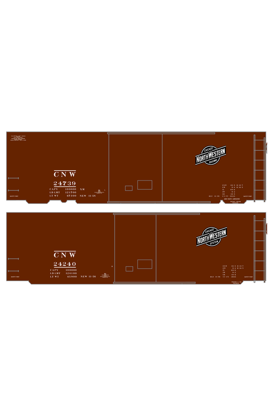 Chicago and North Western 40 Ft Boxcar White and Black Railway/System Herald