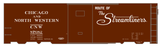 Chicago and North Western 40 Ft Boxcar White Route Of the Streamliners - Decal