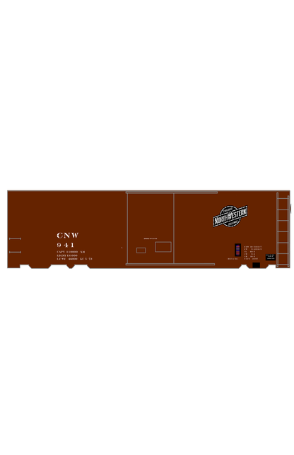 Chicago and North Western 40 Ft Boxcar White Stencil Herald