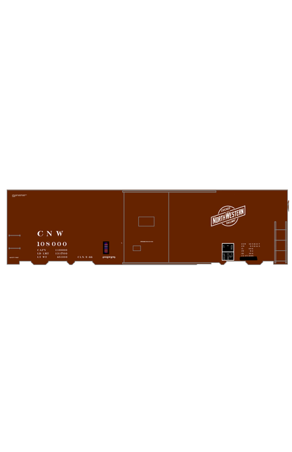 Chicago and North Western 40 Ft Boxcar White Unfilled Herald