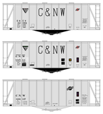 Chicago and North Western Airslide Covered Hopper Black  - Decal