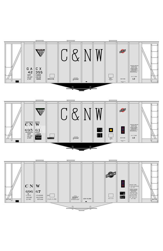 Chicago and North Western Airslide Covered Hopper Black
