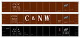 Chicago and North Western 40 Ft Gondola White Herald and Big CNW - Decal