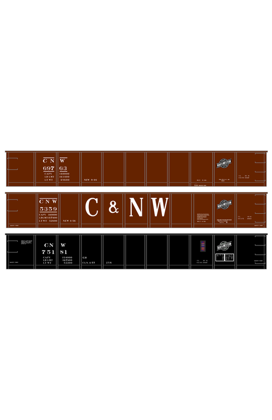 Chicago and North Western 40 Ft Gondola White Herald and Big CNW