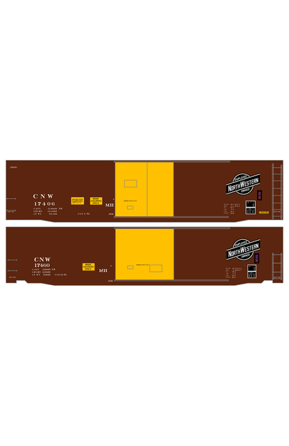 Chicago and North Western 50 Ft Boxcar White Hide Service Cars