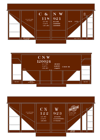 Chicago and North Western Ore Jenny Car White  - Decal