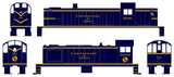 Chesapeake and Ohio ALCO Diesel Locomotive Yellow Roman Lettering - Decal