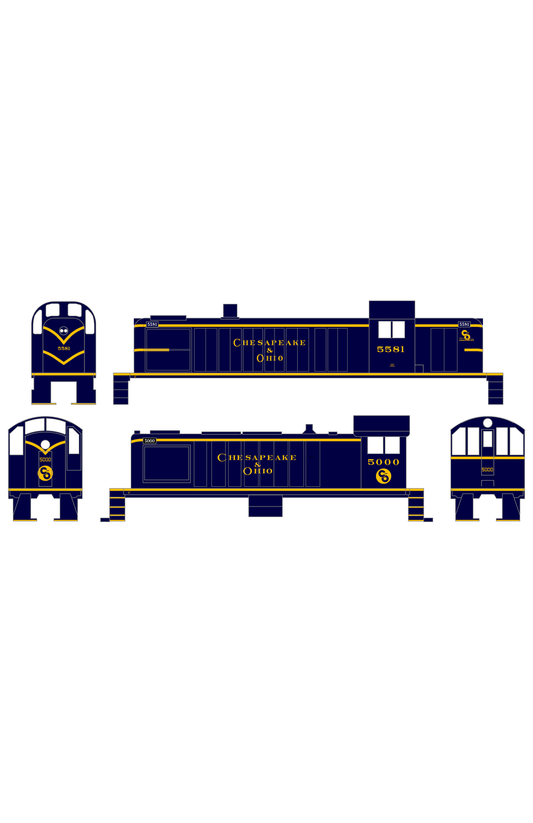 Chesapeake and Ohio ALCO Diesel Locomotive Yellow Roman Lettering