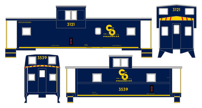 Chesapeake and Ohio Blue Caboose Yellow  - Decal