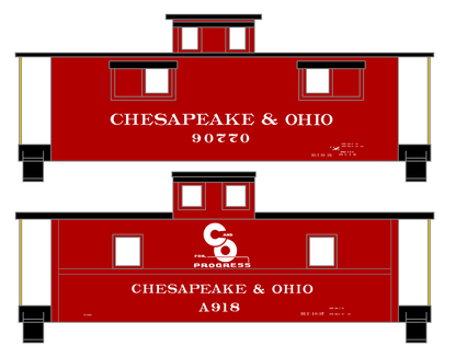 Chesapeake and Ohio Red Caboose White  - Decal