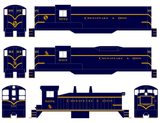 Chesapeake and Ohio Diesel Locomotive Yellow Roman Lettering - Decal