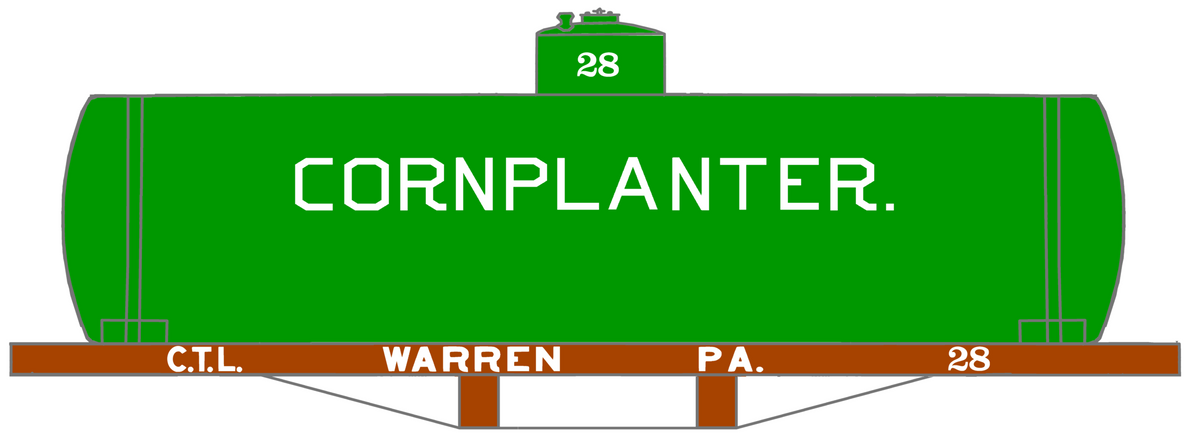 Cornplanter Refining Early Tank Car White Warren, PA